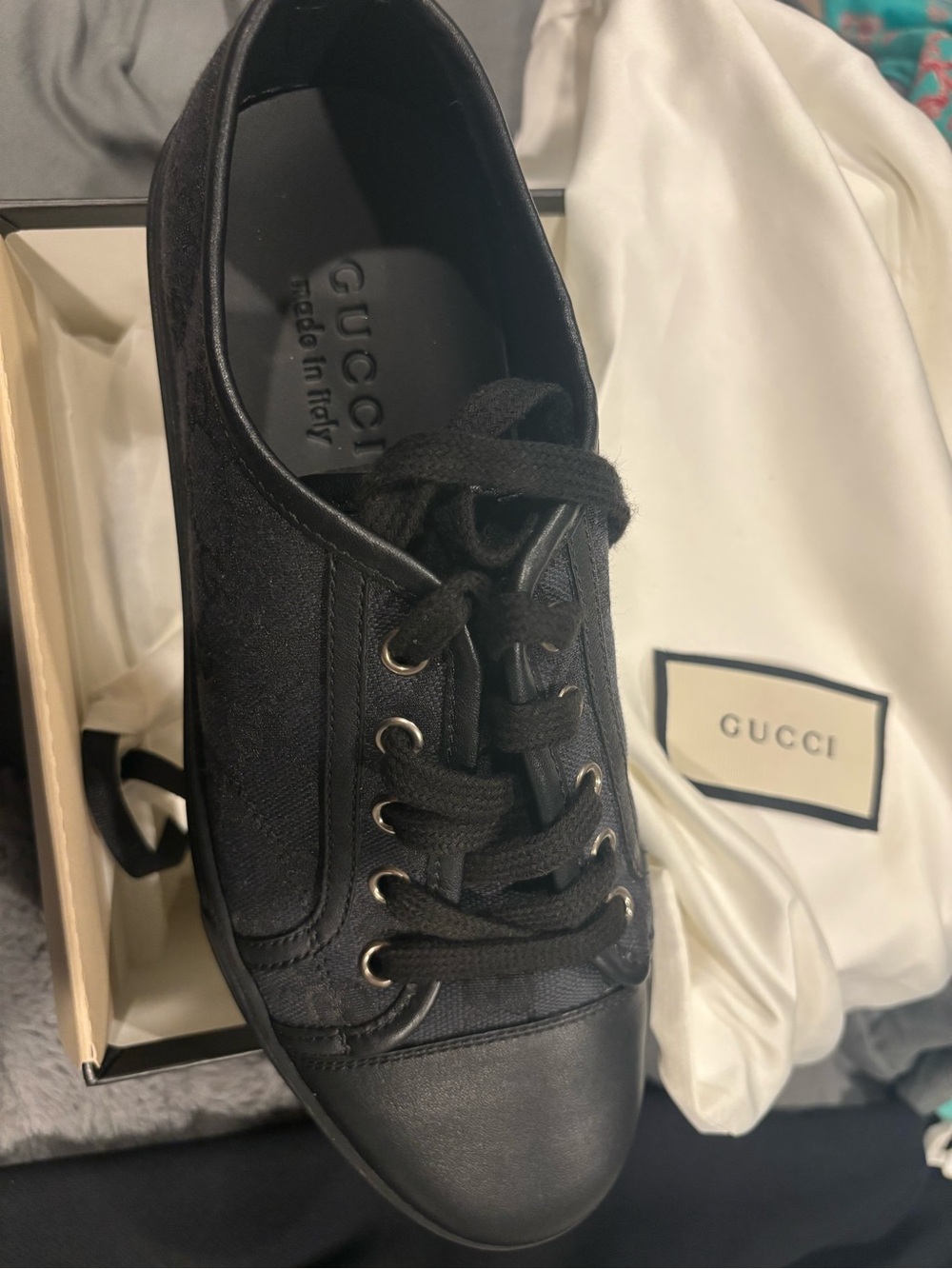 Gucci Black Canvas Sneaker - Picture 4 of 10